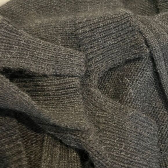 Pam & Gela Wool Alpaca Lamb Leather Cardigan Button Front Zip Back Black Small - Picture 7 of 13